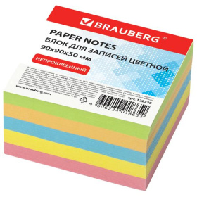 Блок бумаги непроклеенный цветной 90*90*50 Brauberg
