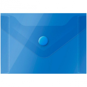 Папка на кнопке A7 (малый формат) прозрачная 150 мкм OfficeSpace горизонтальная, синяя