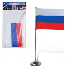 Флаг России настольный 30 см 12*18 см., пластик подставка