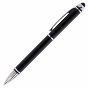 Ручка-стилус шариковая Sonnen для смартфонов/планшетов, синяя, корпус черный, серебр.детали