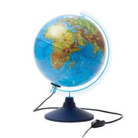 Глобус 25 см Globen Физико-политический, с подсветкой, круглая подставка