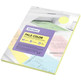 Бумага для копир. техники цветная A4 100 л. OfficeSpace Pale Color 80 г/м., бледно- желтый