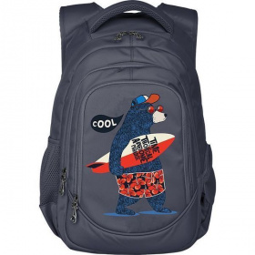 Рюкзак молодежный LOREX ERGONOMIC M6, серия FUNNY BEAR, две лямки, текстиль, синий