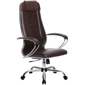 МТТ Кресло для руководителя МЕТТА B 1m 32P/Kc+Основание МЕТТА 17833, иск.кожа темно-коричневый