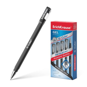 Ручка гелевая Erich Krause G-Cube Soft Touch черная 0.5 мм