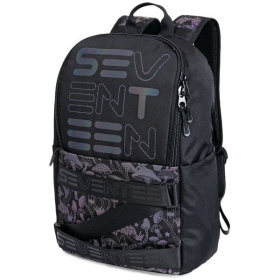 Рюкзак молодежный Seventeen, Грибы,две лямки, со светоотражающим логотипом, декор. подвеска, черный