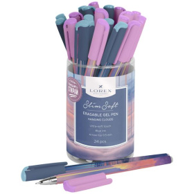 Ручка стирающаяся Lorex HANGING CLOUDS Slim Soft, синяя, прорезиненный корпус 0.5 мм.