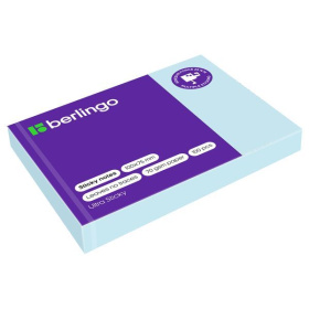 Бумага для заметок с липким слоем 75*100 мм, 100 л., Berlingo Ultra Sticky голубая