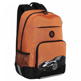 Рюкзак подростк, Grizzly RB-355-1/3, две лямки, черный с оранжевым