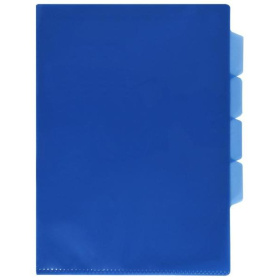 Папка-уголок A4 150 мкм 4 отдела inФормат прозрачная синяя