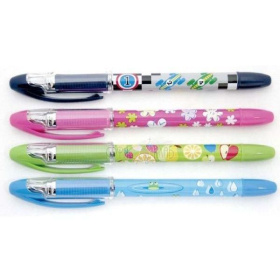 Ручка шариковая Penac Soft Glider Joy Flowers синяя 1 мм