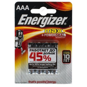 Батарейка AAA (LR03) Energizer Max Power Seal (4 шт.) алкалиновая