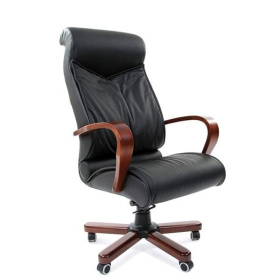 Кресло для руководителя СН-420 WD, кожа черный