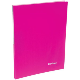 Папка с боковым зажимом A4 Berlingo Neon, 17 мм, 700 мкм, неоновая розовая