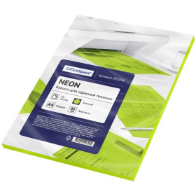 Бумага для копир. техники цветная A4  50 л. OfficeSpace Neon 80 г/м зеленый